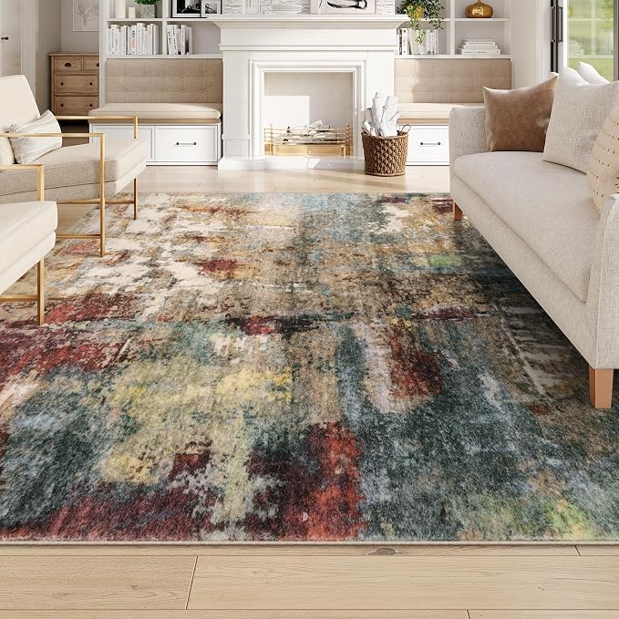 Lahome Modern Abstract Living Room Rug 8x10, Washable 8x10 Area Rugs - Image 7