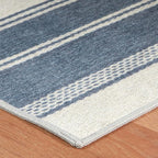 Dash & Albert Bowman Stripe Blue Machine Washable Rug, 2 X 3 Feet - Image 3