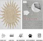 Boho Washable Rugs for Bedroom 4x5, Modern Sun Print Soft Minimalism Area Rug - Image 7