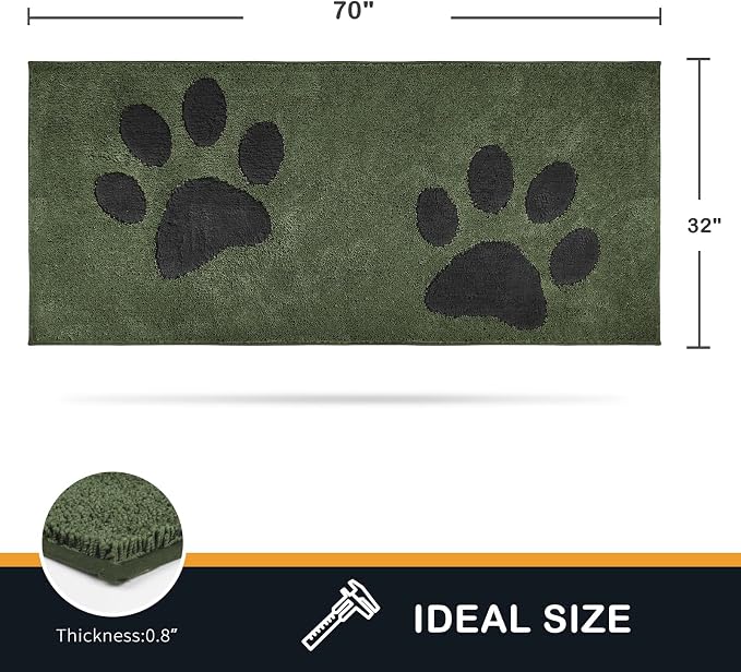 PURRUGS Dirt Trapping Door Mat 32" x 70", Non-Skid/Slip Machine Washable - Image 2
