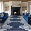 HelloTree Area Rug for Living Room 9x12 Washable Geometric Moroccan Rug Stripe by HelloTree