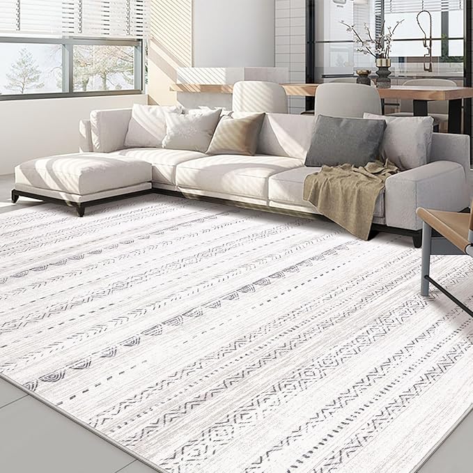 Nakagishi 10x12 Area Rug Living Room: Washable Boho Large Neutral Soft by NakagishiAreaRug