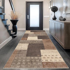 Modern Geometric Patchwork Indoor Runner Rug - Image 2