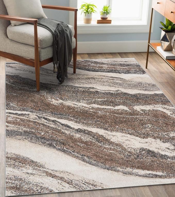 LUXE WEAVERS Lagos Collection 7983 Grey 5x7 Art Deco Area Rug by LuxeWeavers