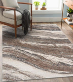 LUXE WEAVERS Lagos Collection 7983 Grey 4x5 Art Deco Area Rug by LuxeWeavers