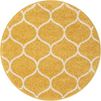 Rugs.com Lattice Frieze Collection Rug – 3' Round Yellow Medium Rug Perfect - Image 10