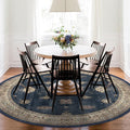RUGGABLE Washable Vintage Area Rug – Verena Sapphire 6 ft Round, Stain-Resistant by RUGGABLE
