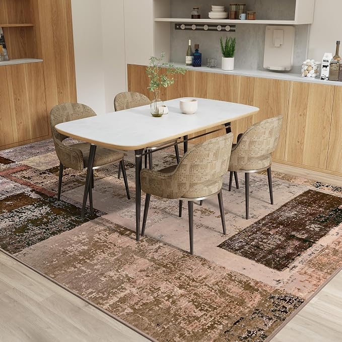 LOCHAS Rug for Living Room 6x9, Washable Soft Area Rugs for Bedroom, Abstract - Image 2