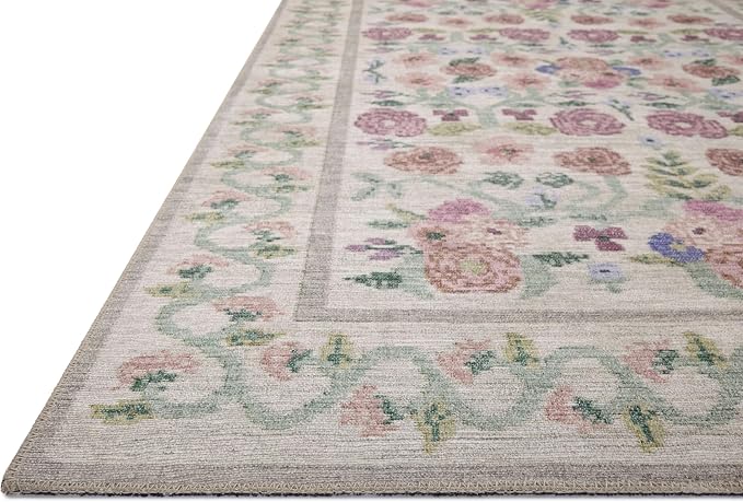 Loloi Rifle Paper Co. Rosa Collection RSA-01 Ivory 2'-6" x 7'-6" Runner Rug - Image 5