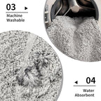Gray Bathroom Runner Rug 24x70 Non Slip Fluffy Long Bath Mat - Image 6