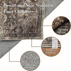 Area Rug 9×12, Large Vintage Boho Rug, Ultra-Soft Low Pile, Non Slip, Stain - Image 3