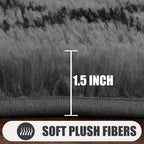 ONASAR 7x9 Area Rugs for Living Room Bedroom, Washable Large Fluffy Grey and - Image 2