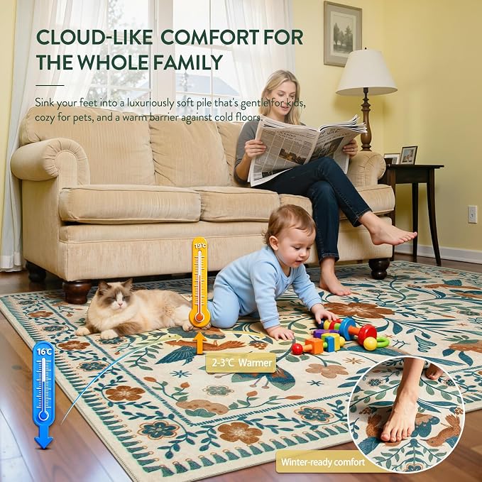 Moynesa Washable 8x10 Area Rugs - Image 5