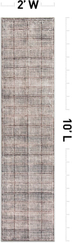 Rugshop Bohemian Stripe Lines Washable Non Slip Runner Rug 2' x 10' Brown - Image 2