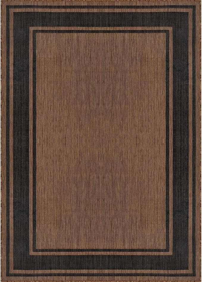 Beverly Rug Outdoor Rug 6x9 Modern Bordered Area Rugs - Image 2