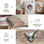 GENIMO 5X7 Area Rugs for Living Room, Machine Washable Vintage Floor Cover - Image 4