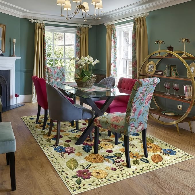 4x6 Machine Washable Area Rug for Living Room, Kids and Pets Friendly for - Image 9