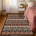 Rustic Cabin Wildlife Area Rug 5x7 Living Room Rug, Bear Moose Deer Country - Image 4