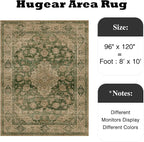 HUGEAR Retro Green Area Rug 8x10 Machine Washable Living Room Rugs Distressed - Image 2