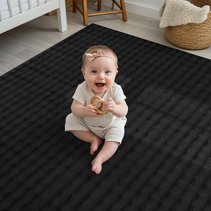 CAMILSON Modern Black Non Slip Rug 5x7 Ultra Soft High Pile Area Rugs Non Skid by CAMILSONIndoorOutdoorAreaRugs