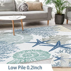 Tritard Coastal Area Rugs Nautical Beach Themed Non-Slip Machine Washable Rugs - Image 5