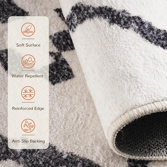 Area Rug 2x8 Rug Machine Washable Non-Slip Low Pile Print Pattern Western Rug - Image 4