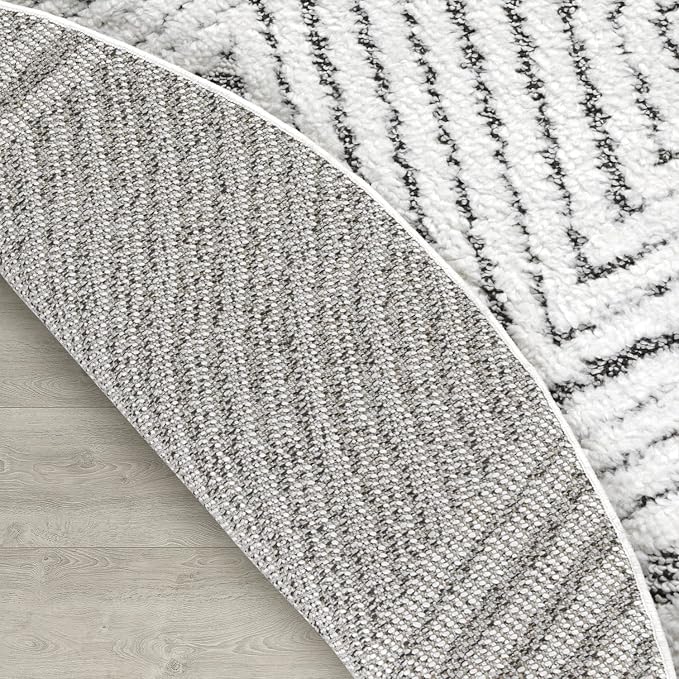 Antep Rugs Palafito 5x5 Geometric Shag Diamond High-Low Pile Textured Indoor - Image 5