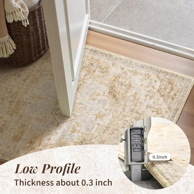 tchdio 3x5 Bedroom Area Rug, Non Slip Washable Entryway Rug Indoor, Soft Low - Image 4