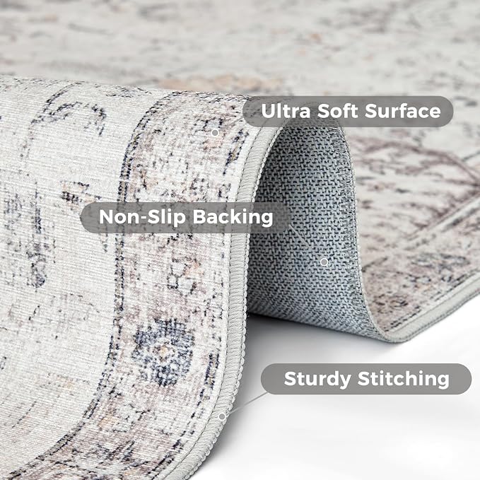 jinchan Runner Rug 3x8 Washable Hallway Rug Vintage Indoor Thin Retro Floor - Image 3