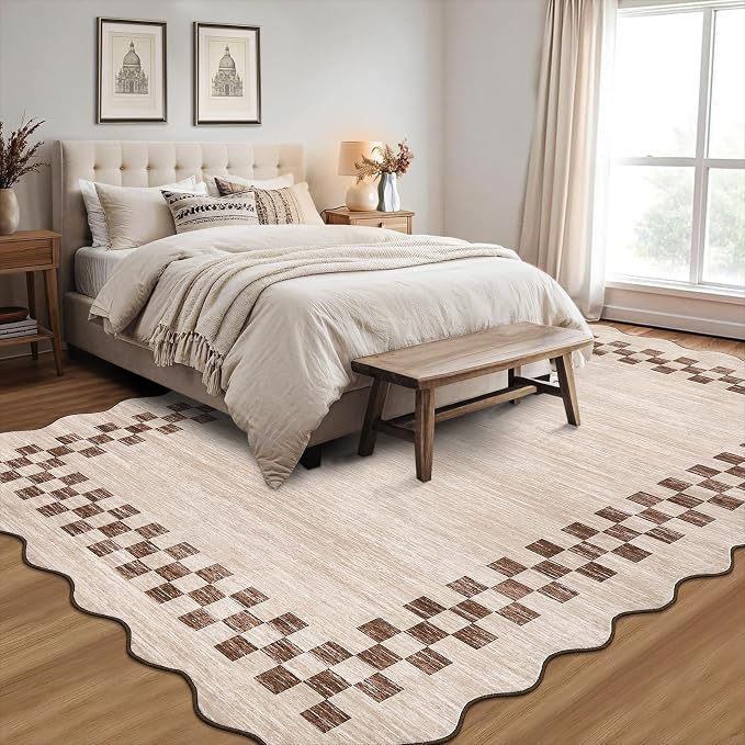 GarveeHome Scalloped Washable Rug 9x12 Area Rug - Image 2