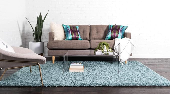 Unique Loom Solid Shag Collection Area Rug - Image 3