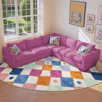 jinchan Macy Kids Rug for Classroom 8ft Radius Corner Washable Area Rug Modern - Image 9