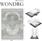 8x10 Grey Washable Vintage Area Rug - Image 2