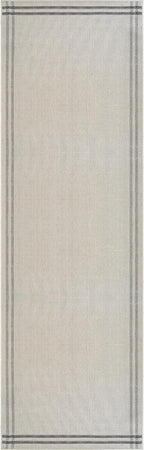 Easy Jute Rugs 2x7 Bordered Bone Color Living Room Indoor Outdoor Runner Rug - Image 2