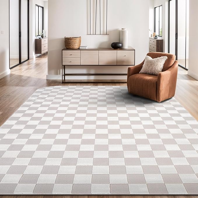 Beverly Rug Modern Geometric Area Rug 5x7 Low-High Pile Durable Soft Abstract - Image 4