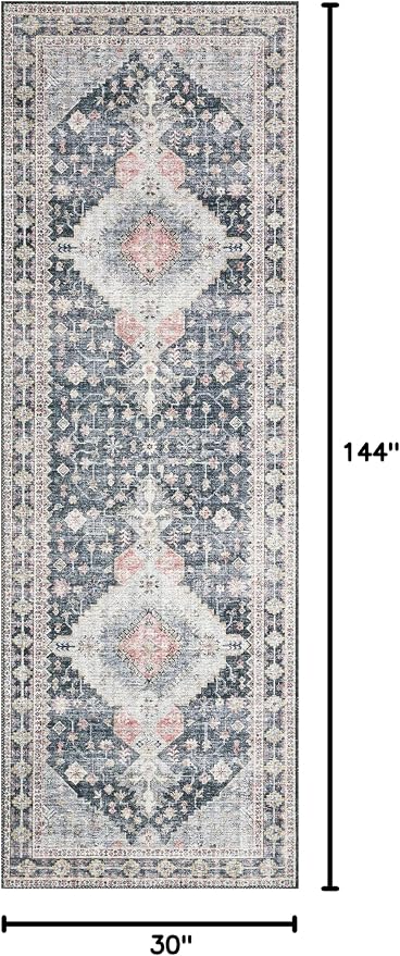 Loloi Skye Collection SKY-02 Charcoal/Multi 2'-6" x 12'-0" Runner Rug - Image 2