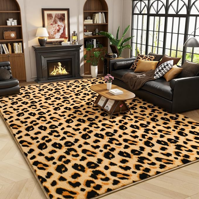 Amearea Soft Leopard Rugs for Bedroom Living Room, 4x6 Modern Cheetah Print - Image 6