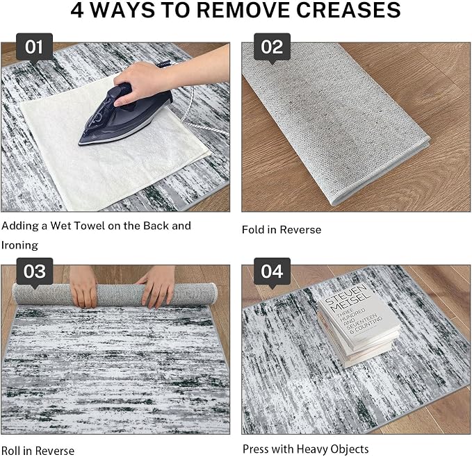 Modern Abstract 8x10 Large Machine Washable Living Room Rug Non-Slip Soft - Image 4