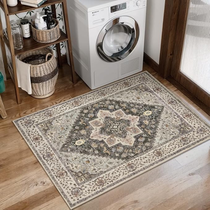 Tangsoo 2x3 Washable Rugs for Entryway, Vintage Non Slip Small Area Rug - Image 9