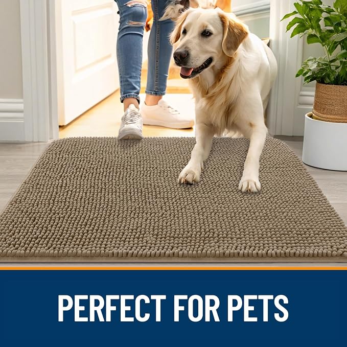 OLANLY Dog Door Mat for Muddy Paws 47x20, Absorbs Moisture and Dirt, Absorbent - Image 6