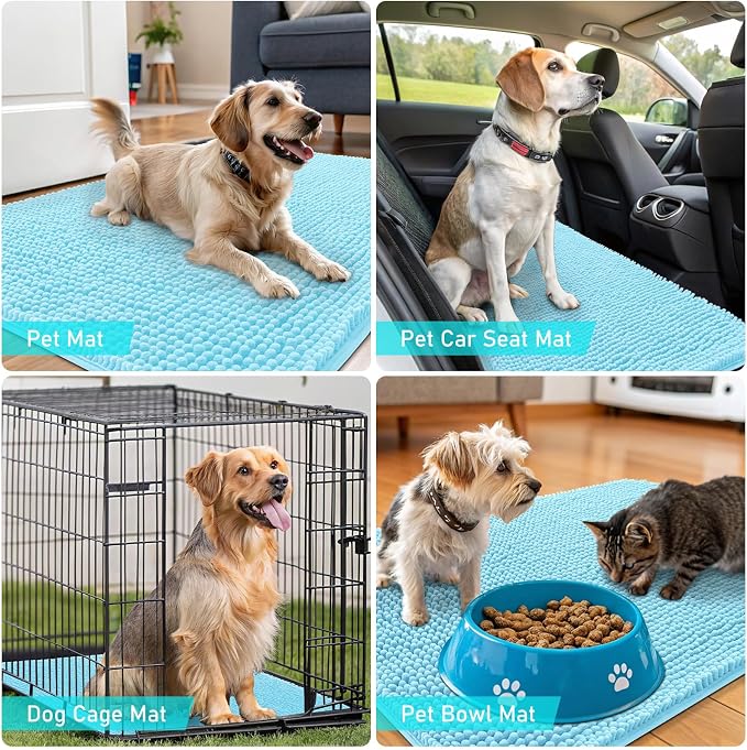 OLANLY Dog Door Mat for Muddy Paws 47x24, Absorbs Moisture and Dirt, Absorbent - Image 7