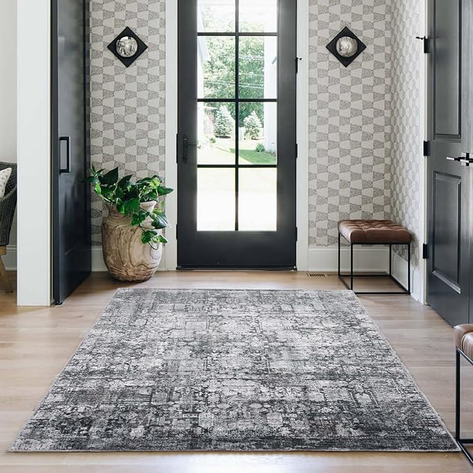 Area Rug 5×7, Vintage Boho Rug, Ultra-Soft Low Pile, Non Slip, Stain Resistant - Image 5
