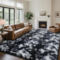 Fluffy Rug Shaggy Area Rug, Mottling Black 6x9 Area Rugs by Yongyangjuxi