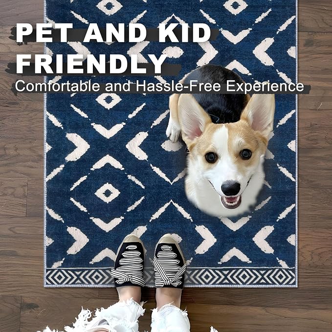 KILOCOCO Area Rug 3'x5' Rug for Entryway Washable Printed Bedroom Rugs Non Slip - Image 7