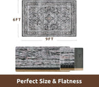 AMOAMI-Area Rug 6X9 Rugs for Living Room-Vintage Sof Dark Grey & Black Rugs for - Image 2