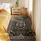 Area Rug 4x6 Rug Washable Rugs Floral Non Slip Low Pile Small Carpet - Image 3