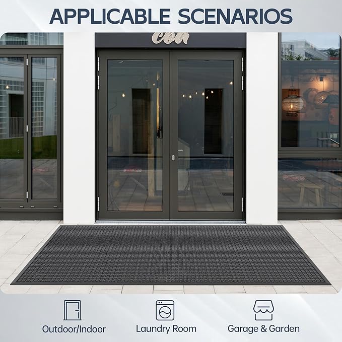 Amyracel Front Door Mat Outside Entrance, Heavy Duty Rubber Backing Door Mats - Image 6