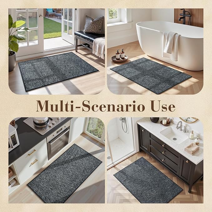 MontVoo Door Mat Indoor Entrance Doormat, Absorbent Durable Rubber Non Slip - Image 7