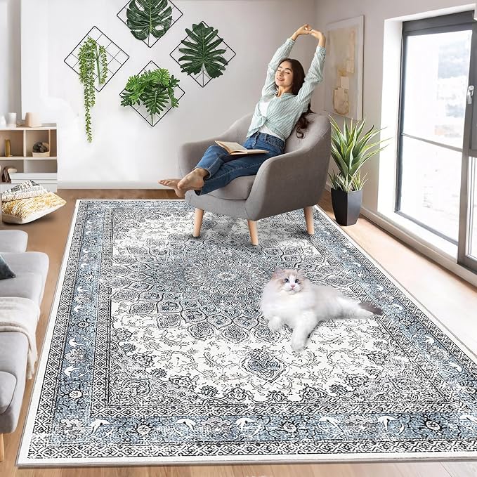 5’x7’ Area Rugs for Living Room Non Slip Washable Low Pile Area Rugs for - Image 3