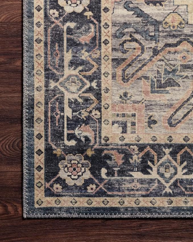Loloi Hathaway Collection HTH-01 Navy/Multi 2'-6" x 7'-6", .25" Thick Runner Rug - Image 8
